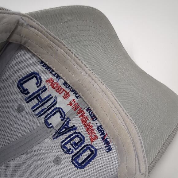 Chicago World Champions Strapback Baseball Cap Gray One Size Adjustable 6 Panel - Picture 8 of 9